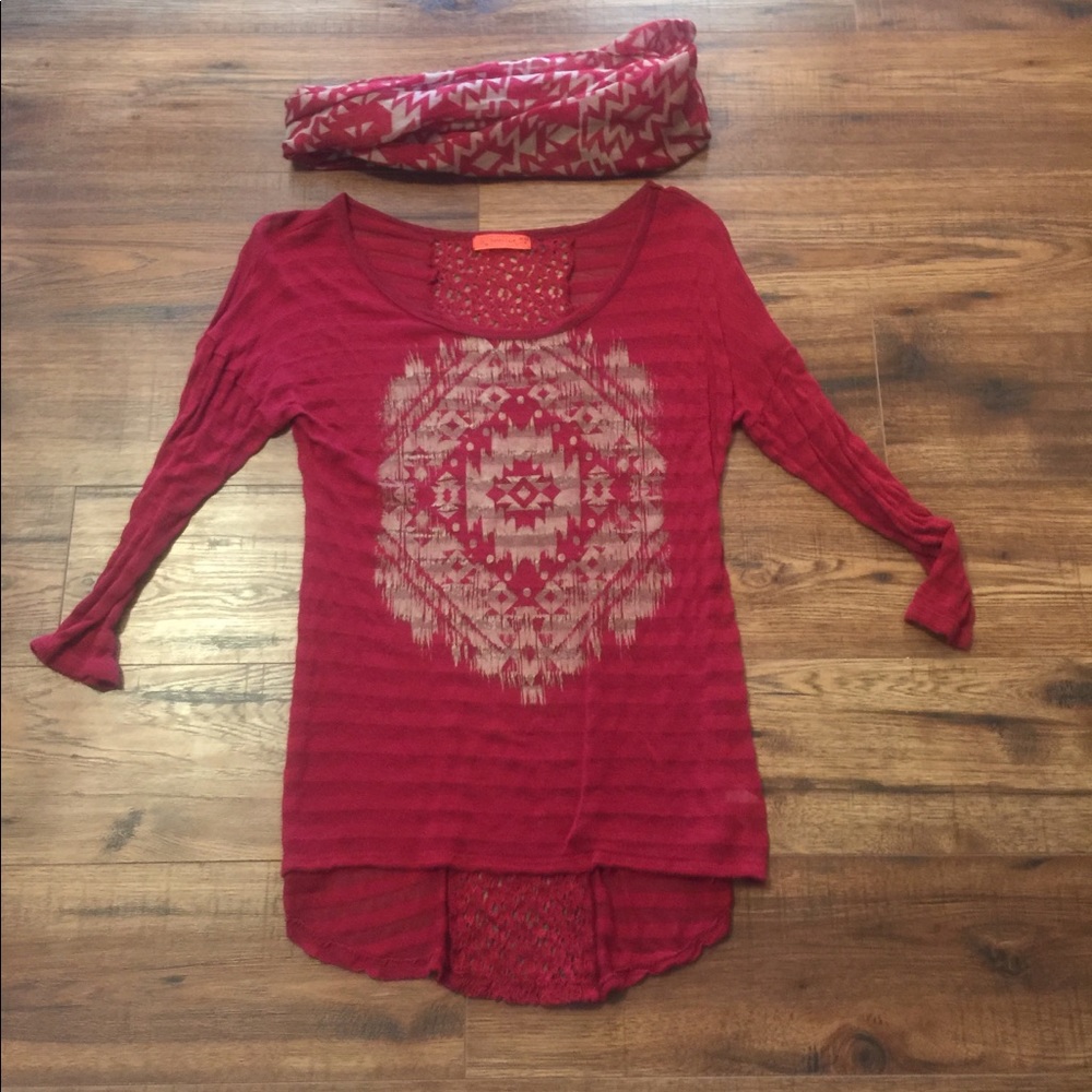 Shirt with matching infinity scarf